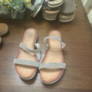 Dirty Laundry Silver Sandals Casual Slip-On